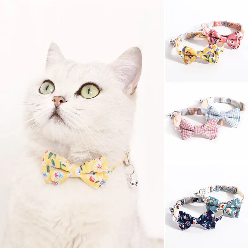 Plaid Print Pet Bow Tie Collar